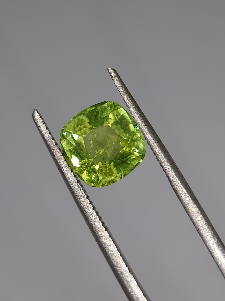 2.3ct Parrot Green Cushion Cut Tourmaline from Afghanistan — view 4